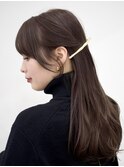 透明感カラー ダークグレージュ ブリーチなし大人ガーリー