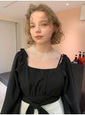 ダークパープルナチュラルショート夏のヘアアレンジ原宿