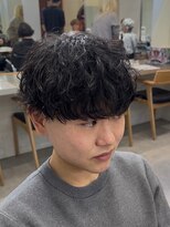 フィフス 渋谷(fifth) シャドウパーマ波巻きパーママッシュ×センターパート2Way