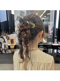 編みおろしポニーテール