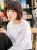 レトロガーリー大人かわいい前下がりミニボブc5戸頭20代30代40代