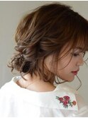 シースルーバングのギブソンタック