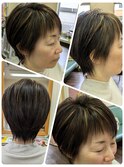 ハイライトメッシュショート☆耳かけショート