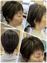 クリア 美容室&nbsp;ハイライトメッシュショート☆耳かけショート