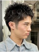 スパイキーショートメンズマッシュツイストパーマツーブロック