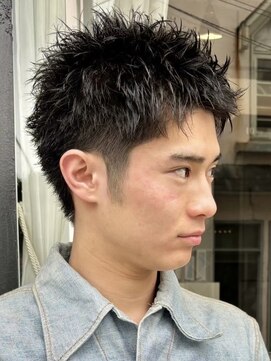 カムジーヘッドカミノウラ(COMEGHEAD KAMINOURA) スパイキーショートメンズマッシュツイストパーマツーブロック