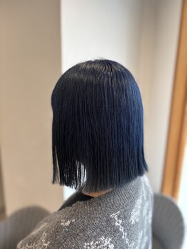 シアン 橋本店(Shian) 切りっぱなしボブ×インディゴブルー