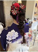 編みおろしヘア