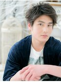 ■くすみブルーアップバングマッシュウルフ103越谷20代30代40代