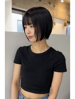 ヨーク(YOKE)&nbsp;顔まわりレイヤーボブショートボブ切りっぱなしボブグレージュ