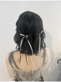 ハーフツイン/参列/結婚式/お呼ばれヘア