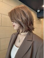 ジアン テラス(GIEN TERRASSE)&nbsp;パーマ風ボブ/コテ巻きボブ/ニュアンスベージュ@重里