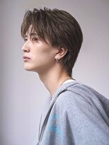 オーシャントーキョーオーバー(OCEAN TOKYO OVER) 黒髪ナチュラルコンマバングセンターパートウルフ
