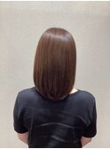 20代30代40代大人可愛いマロンベージュナチュラルストレートロブ