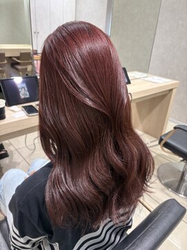アッシュ 高幡不動店(Ash) 韓国ヘア髪質改善ブリーチなしダブルカラーワインレッドレイヤー