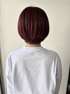 ケークリエイティブコード(K creative COrDE) チェリーレッド×丸みコンパクトショートボブ