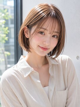 アンサ 大久保店(ANSA) 大人可愛い丸みショートボブ×シアーベージュ