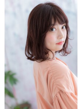 ミック ヘアアンドビューティー 大山店(miq  Hair&Beauty) 透け感斜めバングで大人かわいい♪外ハネミディアムa