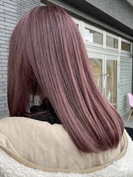 フレイムスヘアデザイン(FRAMES hair design) バイオレットピンク×セミロング