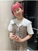 pink × short bob