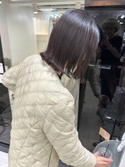 切りっぱなしボブ*レイヤーボブ*前髪ありボブ*ナチュラルボブ