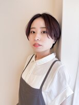 トロープバイロロン(TROPE by LORONG)&nbsp;ハンサムショート　センターパート　チェリーモーブブラウン