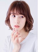 前髪あり愛されボブゆるふわカール