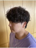 メンズマッシュウルフシャドウパーマメンズパーマ