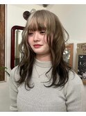 ルーツカラー　ホワイト×ベージュ