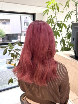 エトレ(etore) セミロング/ブリーチ/春っぽピンクカラー/チェリーピンク