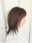 ラベンダーグレージュストレート
