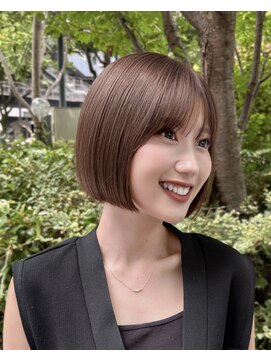 ガーデン 渋谷(GARDEN) ボブ 外ハネボブ くびれヘア 夏 縮毛矯正 ハイライトカラー