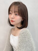 アグノス 青山(Agnos)&nbsp;ミディアムヘア 暗めカラー デザインカラー くびれヘア