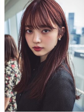 ダル 渋谷/表参道(DAL.) 顔周りカットハッシュカットダークブラウンワンホンレイヤー韓国