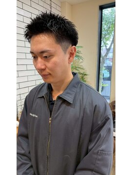 シフト(SHEEFT) アップバングセンターパートバーバースタイル髪型メンズ