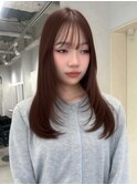 レイヤー 顔周りカット ダブルカラー ラベンダーブラウン 透明感