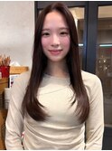 ロングレイヤー 髪質改善 20代 透明感カラー ブラウン