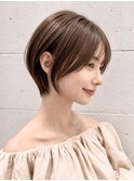 【横顔美人】丸みショート×ナチュラルブラウン