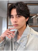 黒髪ショートフェザーパーマ/シースルーセンターパート小顔