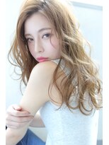 ブラン 天王寺(Blanc)&nbsp;【Blanc天王寺】ほつれロング_ニュアンスウェーブベージュカラー