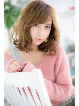 ミック ヘアアンドビューティー 大山店(miq  Hair&Beauty) フェザーバングくせ毛風ラフニュアンスくびれ鎖骨ミディアムc1