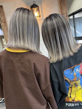 サニー 渋谷(SUNNY) バレイヤージュ姉妹、ハイライトアッシュベージュグレージュ