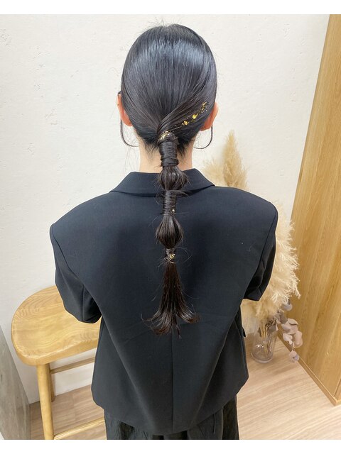 箔付きタイトヘアアレンジ/大宮東口タイトヘアアレンジ