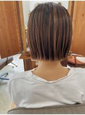 大人ミニボブ×ナチュラルハイライトで束間アップ