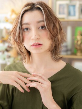 カバーヘア イヴ 戸頭店(COVER HAIR EVE) 外国人風ハイライトグラデーションボブTb4戸頭10代20代30代