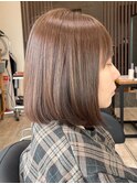 ミルクティーベージュカラーくびれヘアグレージュカラー韓国