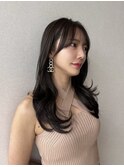 韓国ヘア/韓国レイヤー/グレージュ/前髪カット/