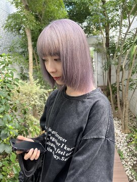 ログ オモテサンドウ(L.O.G OMOTESANDO) 切りっぱなしボブミニボブパーマくびれボブ外ハネボブブリーチ