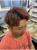 アップバング×ツイストスパイラルパーマ