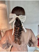 【ダブルポニーテール】/結婚式/二次会/同窓会/銀座/ヘアセット